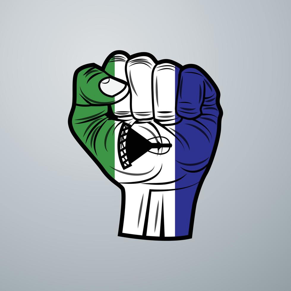 vlag van lesotho met handontwerp vector