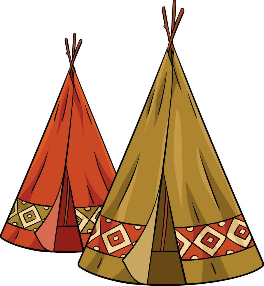 inheems Amerikaans Indisch Tipi tekenfilm clip art vector