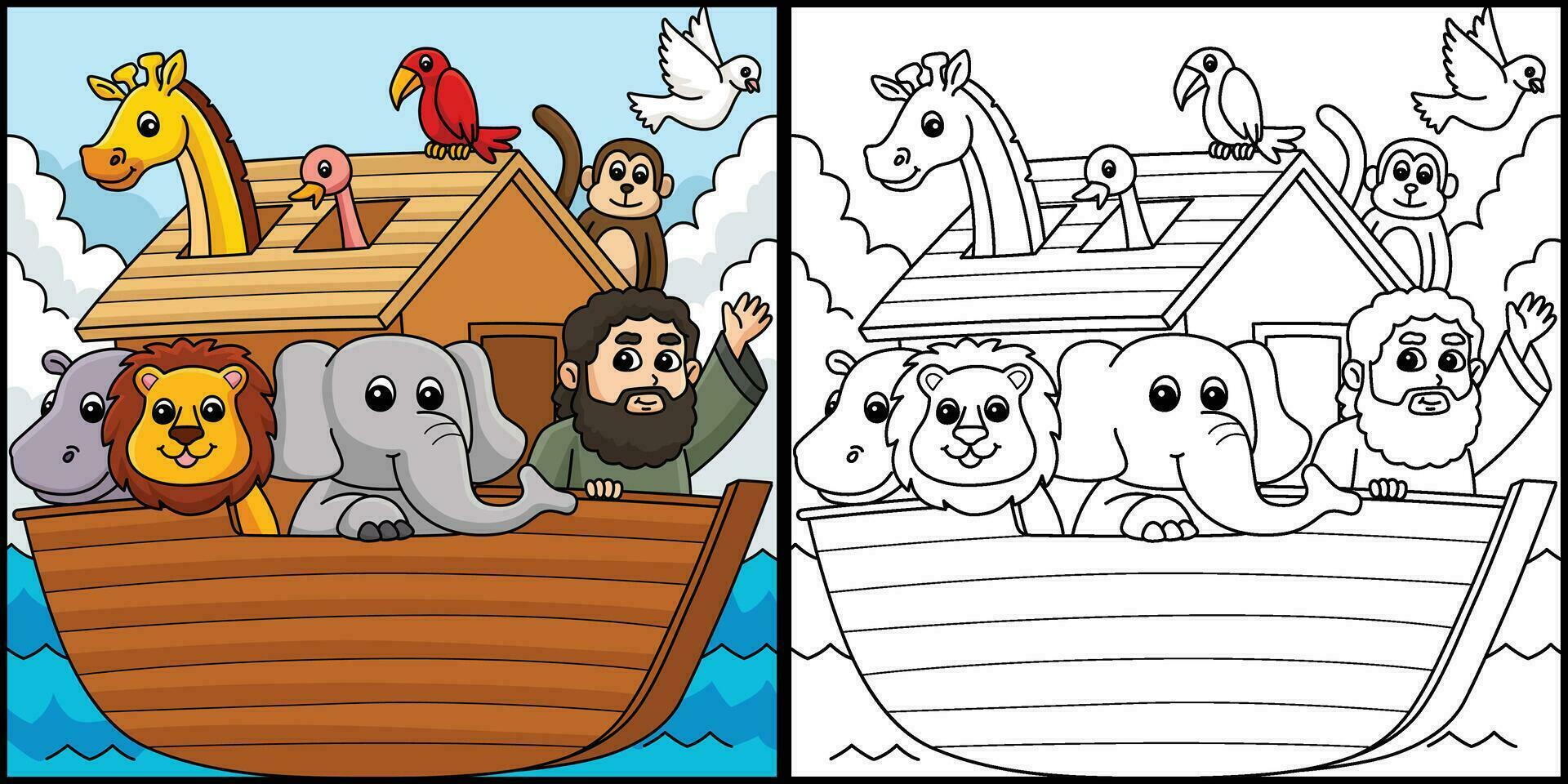 christen noahs ark kleur bladzijde illustratie vector