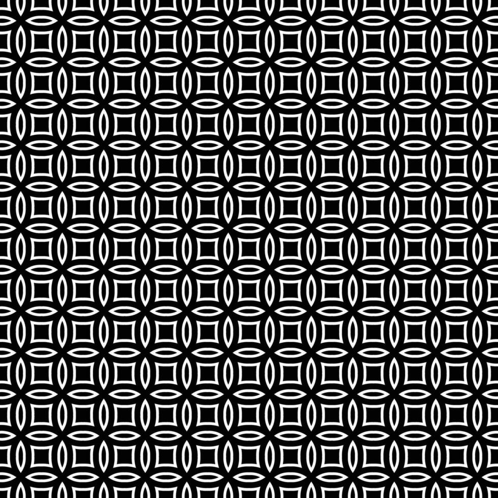 naadloos mooi tegel patroon met wit cirkels en pleinen Aan zwart achtergrond vector