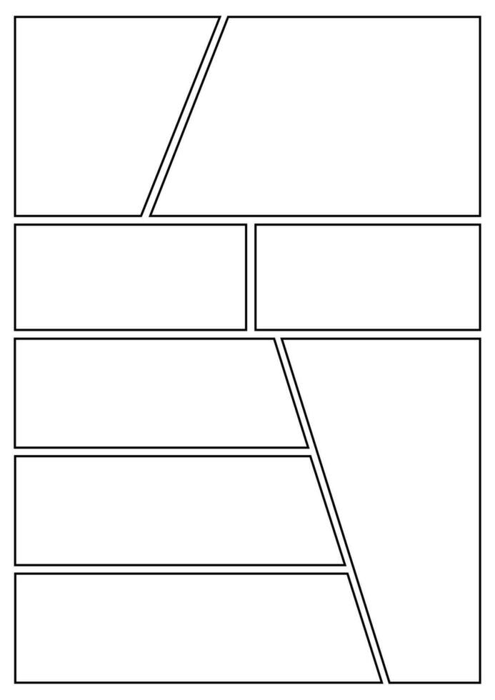 manga storyboard lay-out a4 sjabloon voor snel creëren papieren en grappig boek stijl bladzijde 32 vector