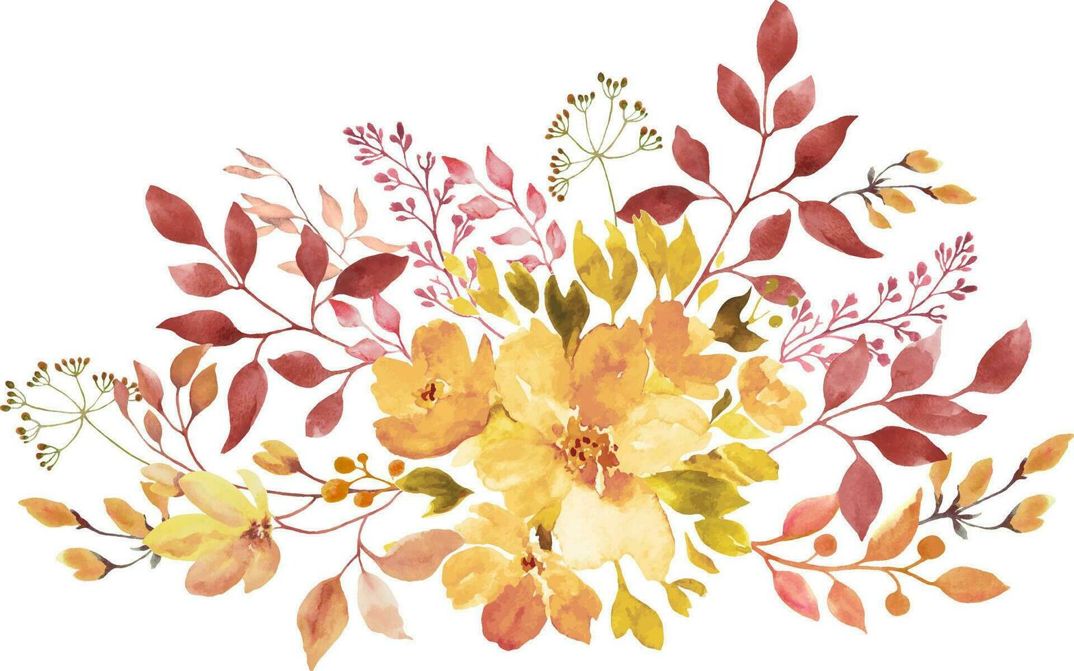 waterverf bloemen kaart. hand- getrokken illustratie geïsoleerd Aan wit achtergrond. vector eps.