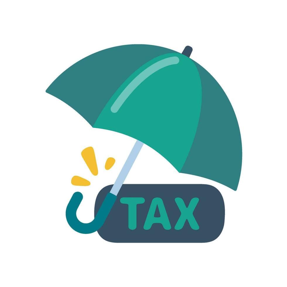 geld bescherming paraplu concept van beschermen geld van bedrijf belasting betalingen vector