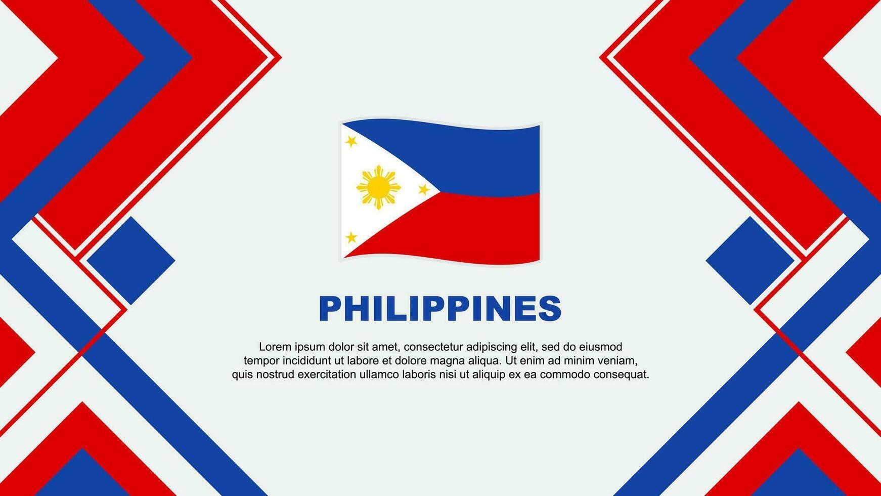 Filippijnen vlag abstract achtergrond ontwerp sjabloon. Filippijnen onafhankelijkheid dag banier behang vector illustratie. Filippijnen banier