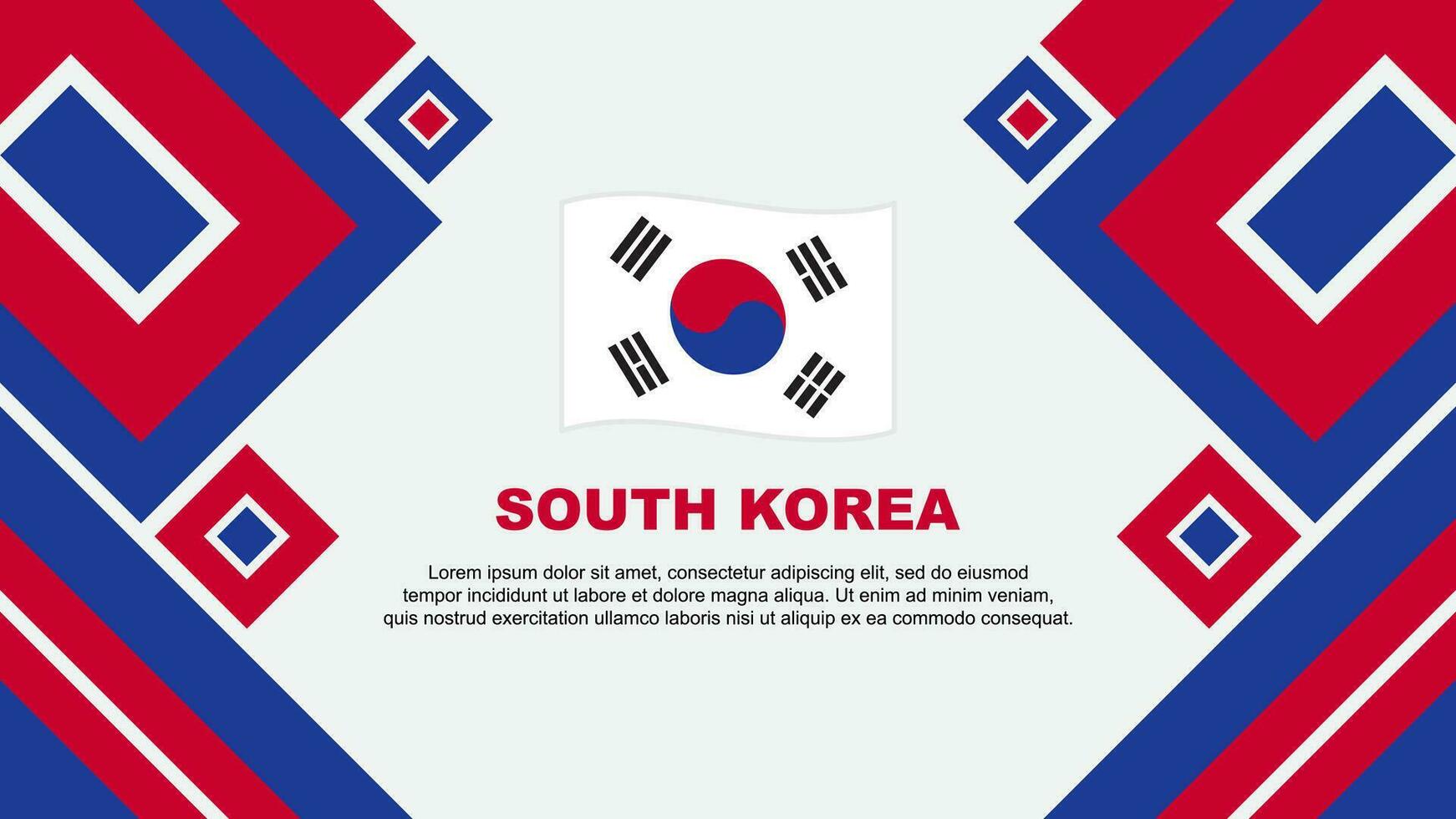 zuiden Korea vlag abstract achtergrond ontwerp sjabloon. zuiden Korea onafhankelijkheid dag banier behang vector illustratie. zuiden Korea tekenfilm