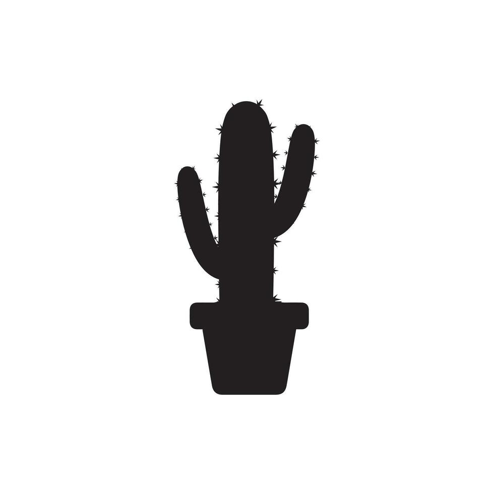 cactus icoon vector logo symbool woestijn bloem botanica fabriek tuin zomer tropisch illustratie tekening silhouet icoon