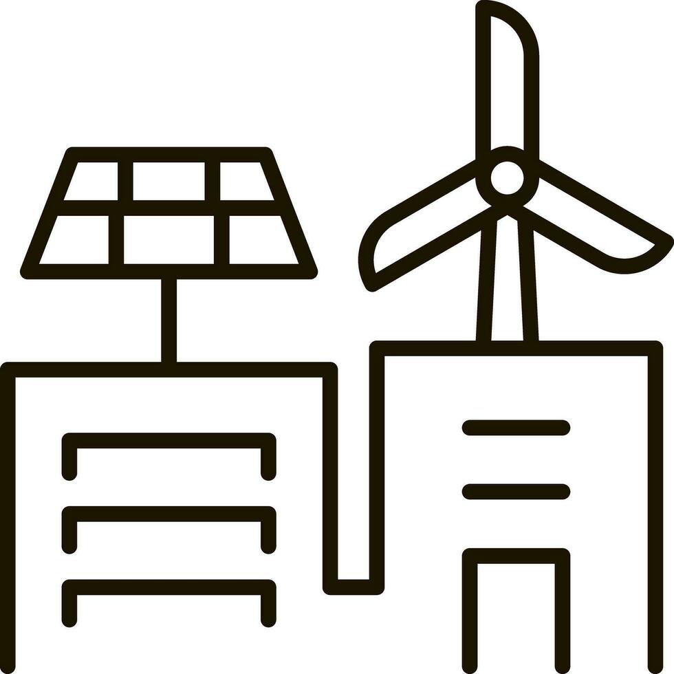 energie voor gebouw lijn icoon illustratie vector