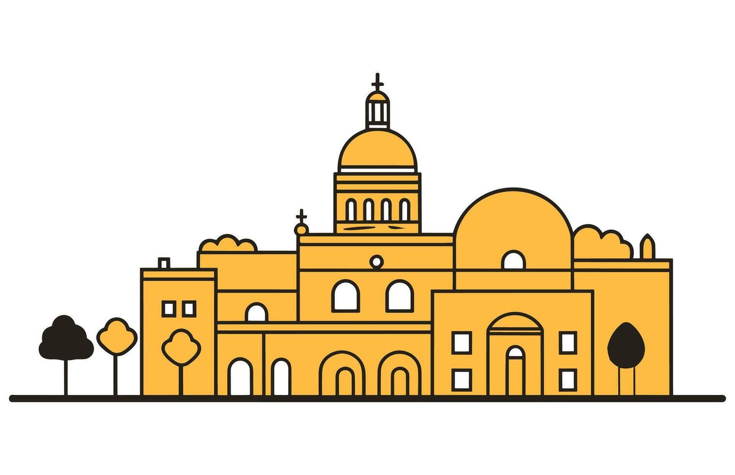 Mexico stad horizon Aan een wit achtergrond. vlak vector illustratie, Mexico stad lijn kunst. allemaal gebouwen gescheiden en aanpasbaar.