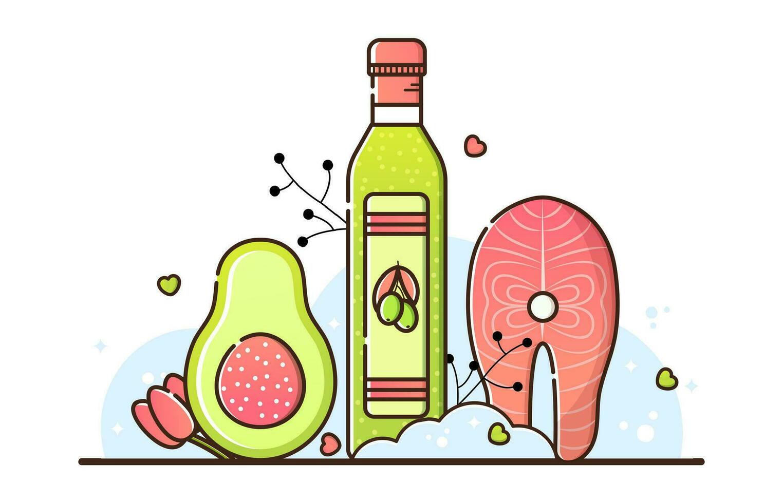 keto eetpatroon lineal illustratie vector