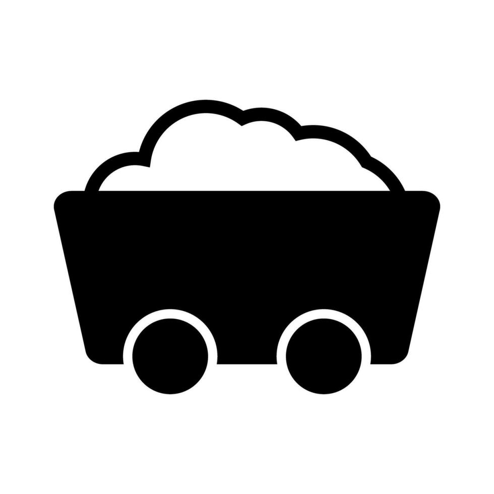 steenkool de mijne trolley icoon. vector. vector