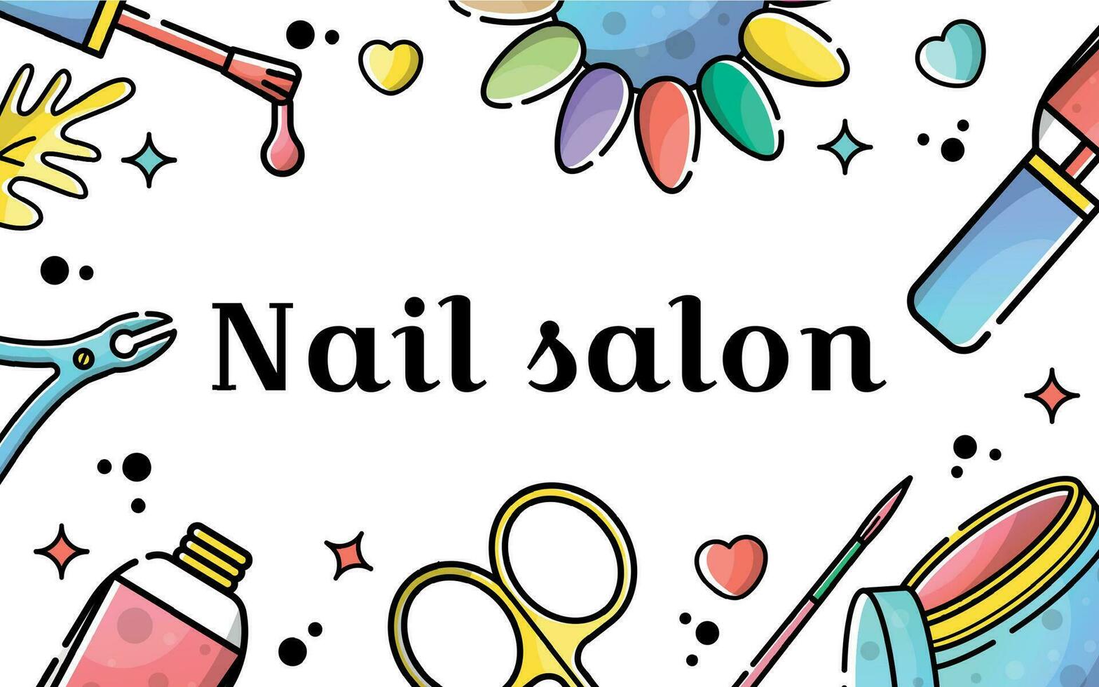 nagel salon lineal illustratie vector