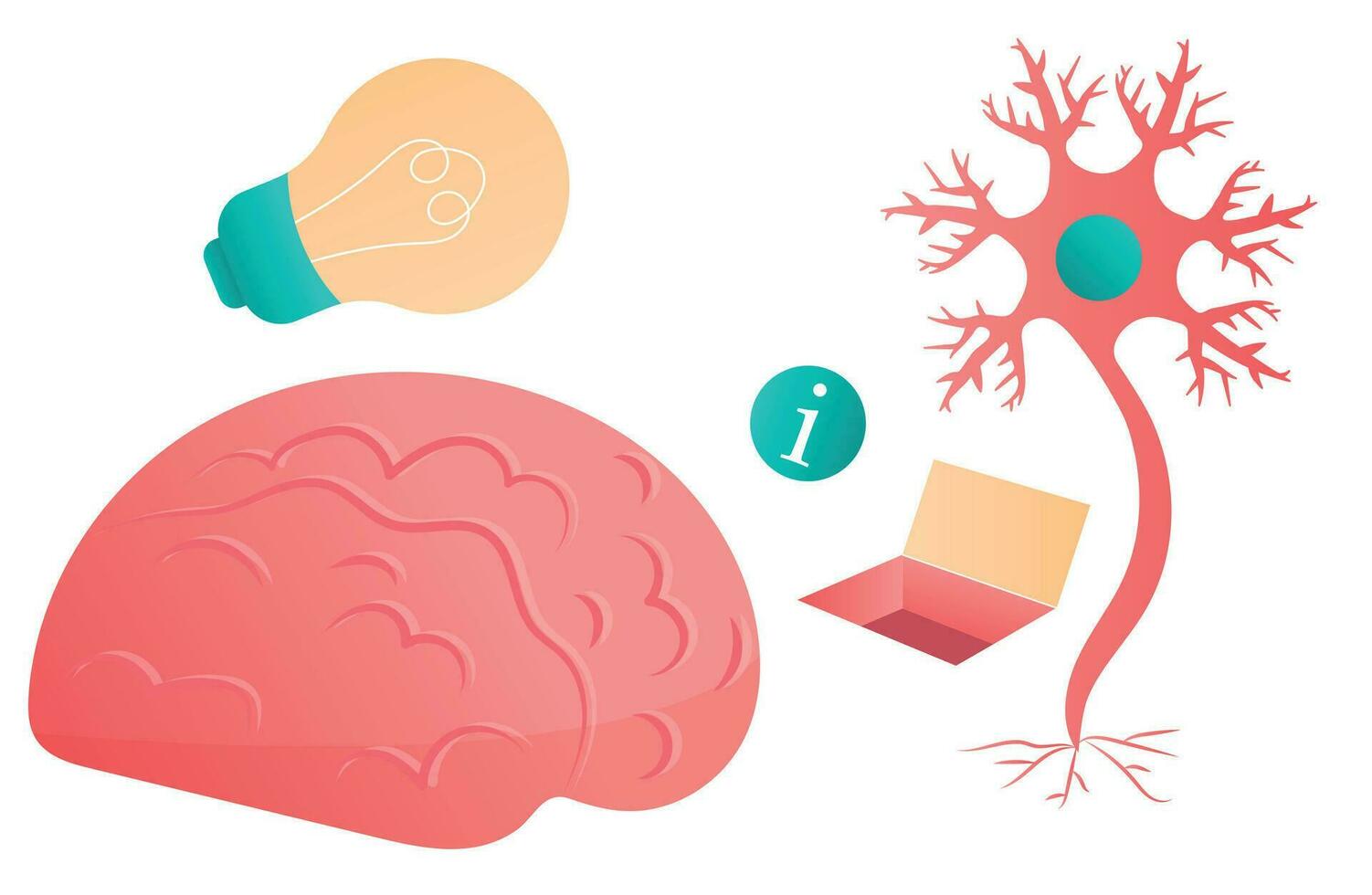 neuron en hersenen vector illustratie