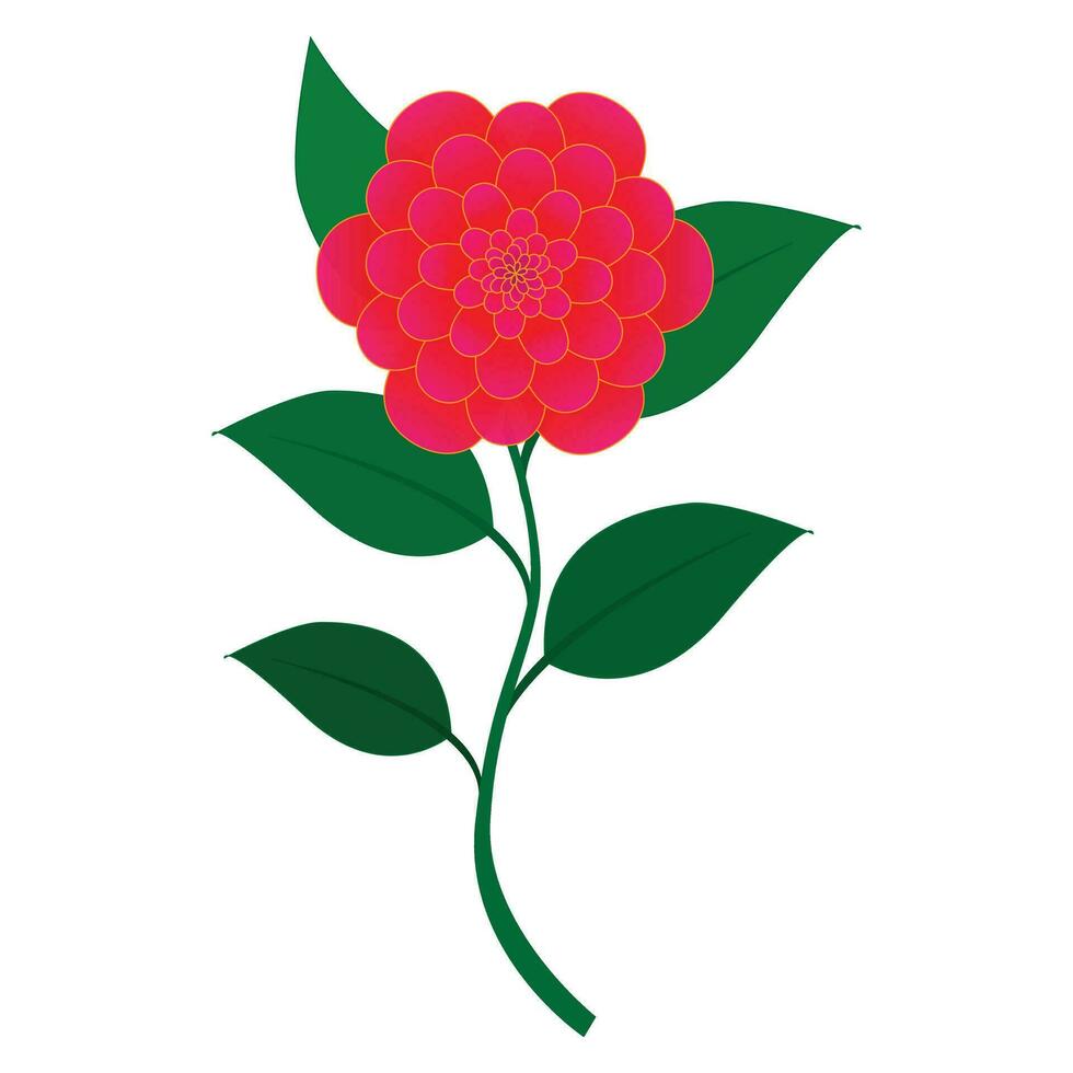 mooi roze vector bloem met blad