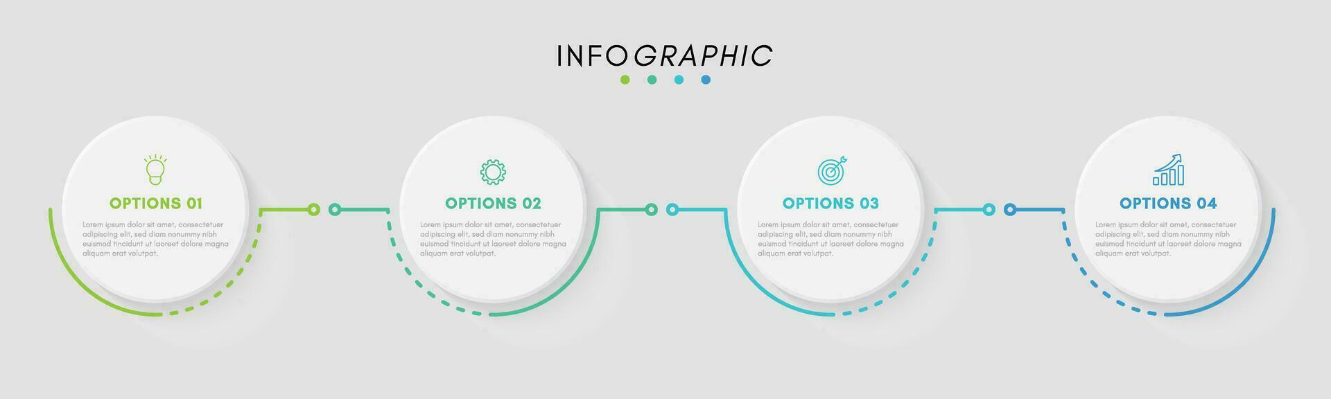 bedrijf infographic ontwerp sjabloon met 4 pictogrammen of stappen. vector