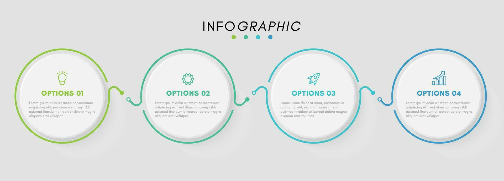 bedrijf infographic ontwerp sjabloon met 4 pictogrammen en opties of stappen. vector