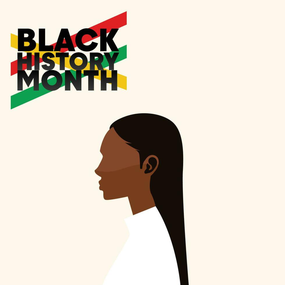 sjabloon ontwerp voor zwart geschiedenis maand met vrouwen kunst illustratie vector