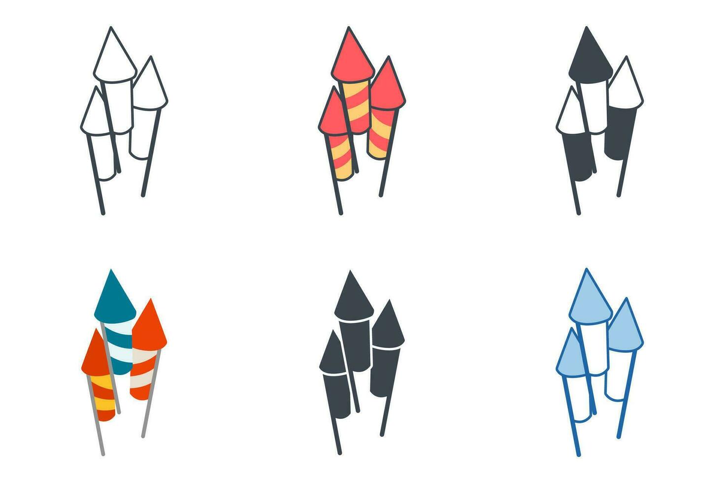 vuurwerk icoon verzameling met verschillend stijlen. vuurwerk icoon symbool vector illustratie geïsoleerd Aan wit achtergrond