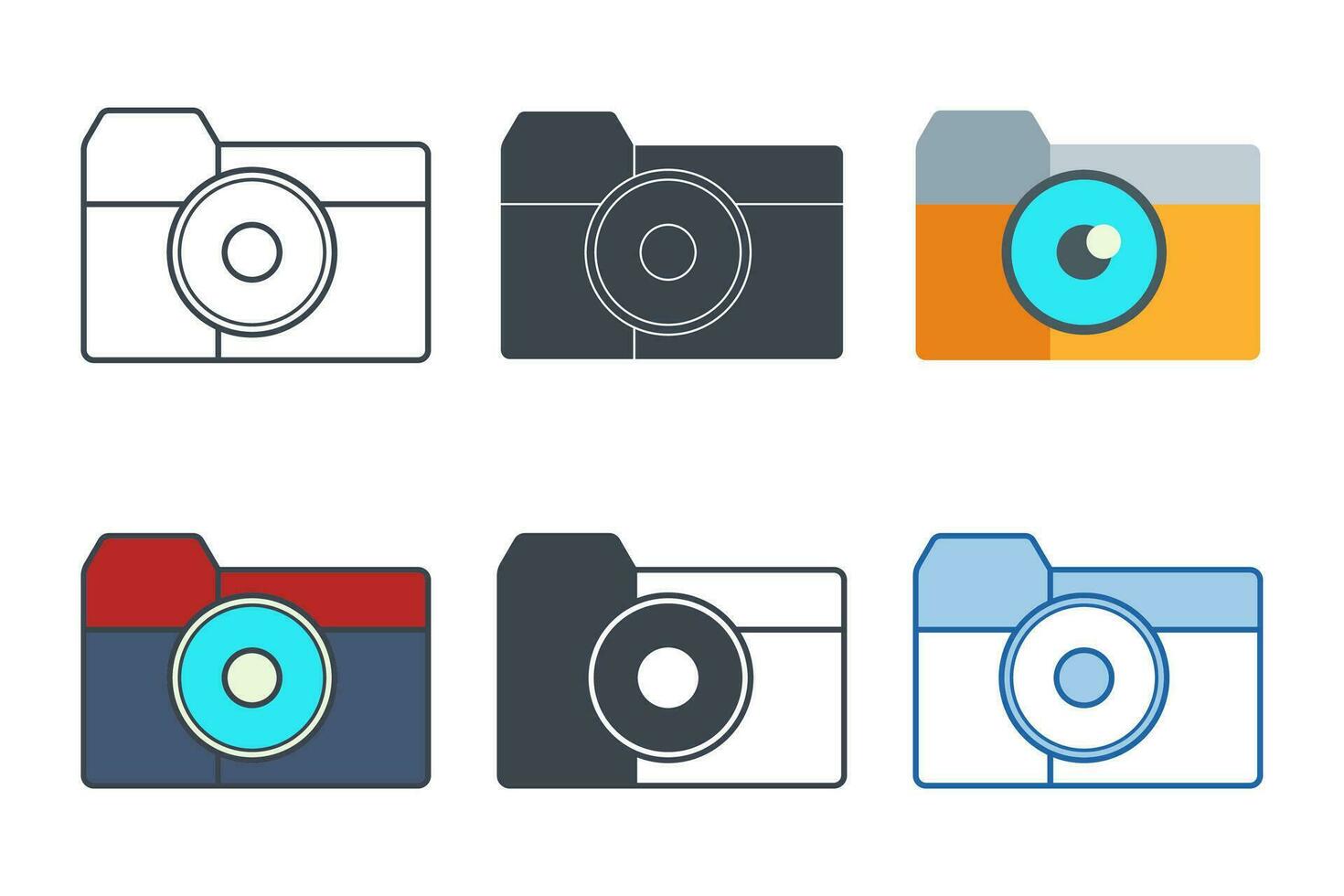 camera icoon verzameling met verschillend stijlen. foto camera icoon symbool vector illustratie geïsoleerd Aan wit achtergrond