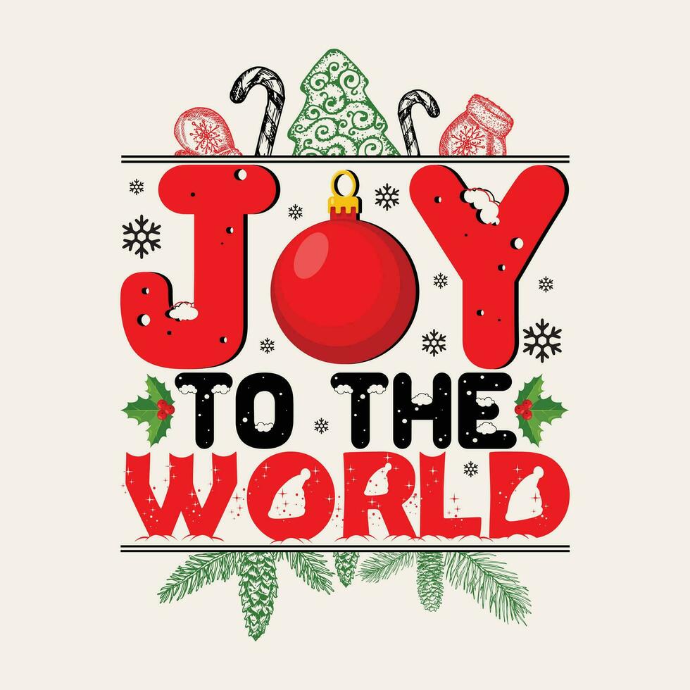Kerstmis reeks vreugde naar de wereld vector