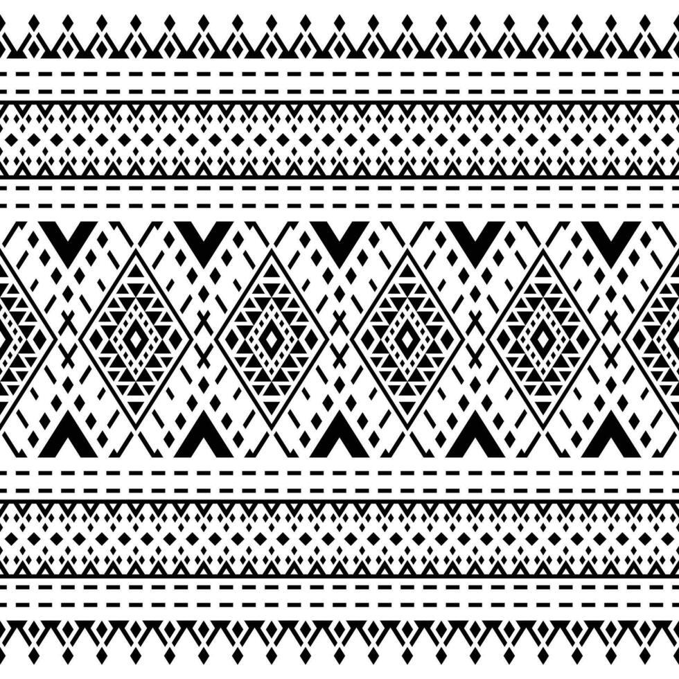 aztec en Navajo tribal achtergrond vector. naadloos inheems etnisch patroon. meetkundig streep stijl. zwart en wit kleuren. ontwerp voor tapijt, gordijn, textiel, kleding stof, mat, borduurwerk, mode, ikat. vector