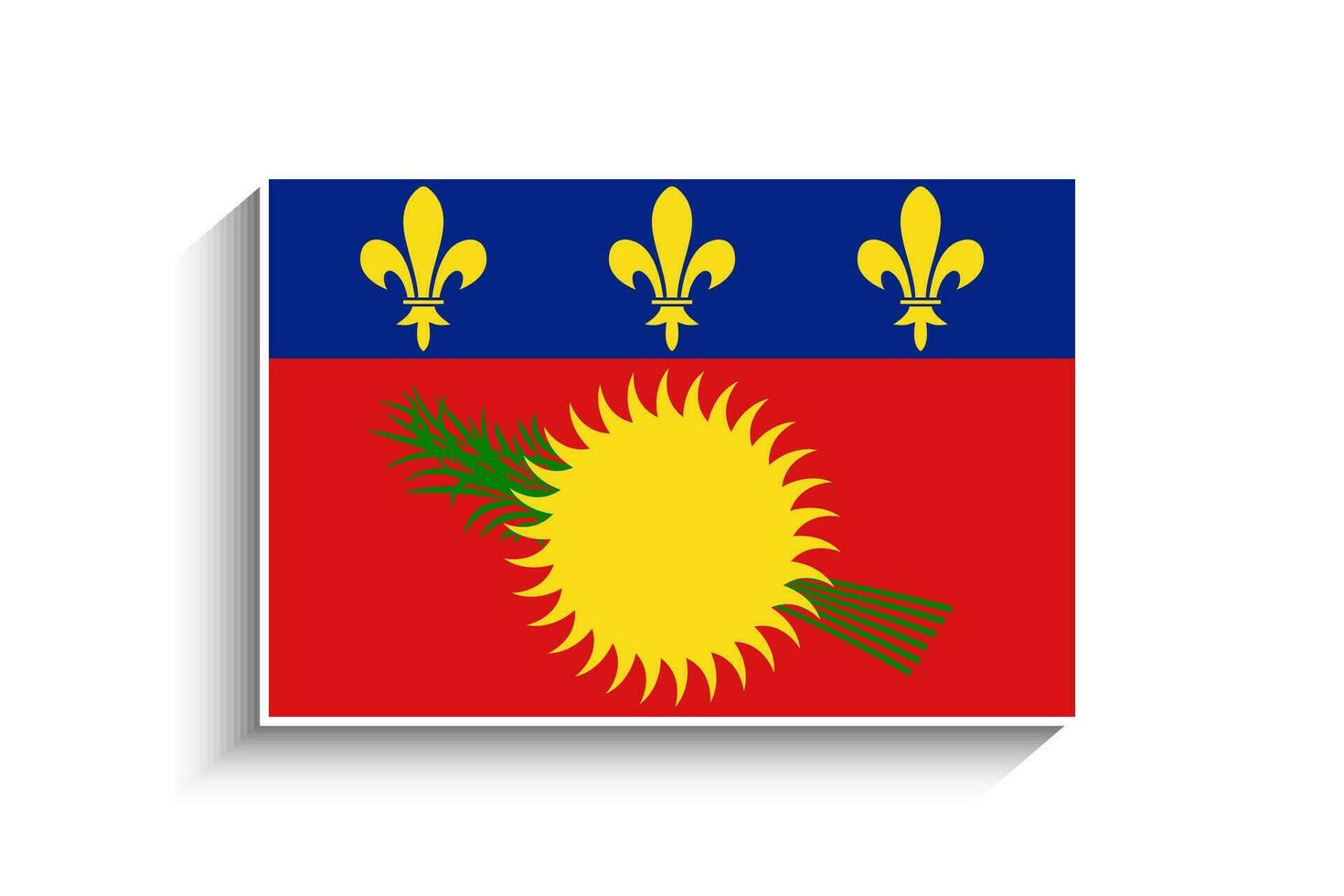 vlak rechthoek Guadeloupe vlag icoon vector