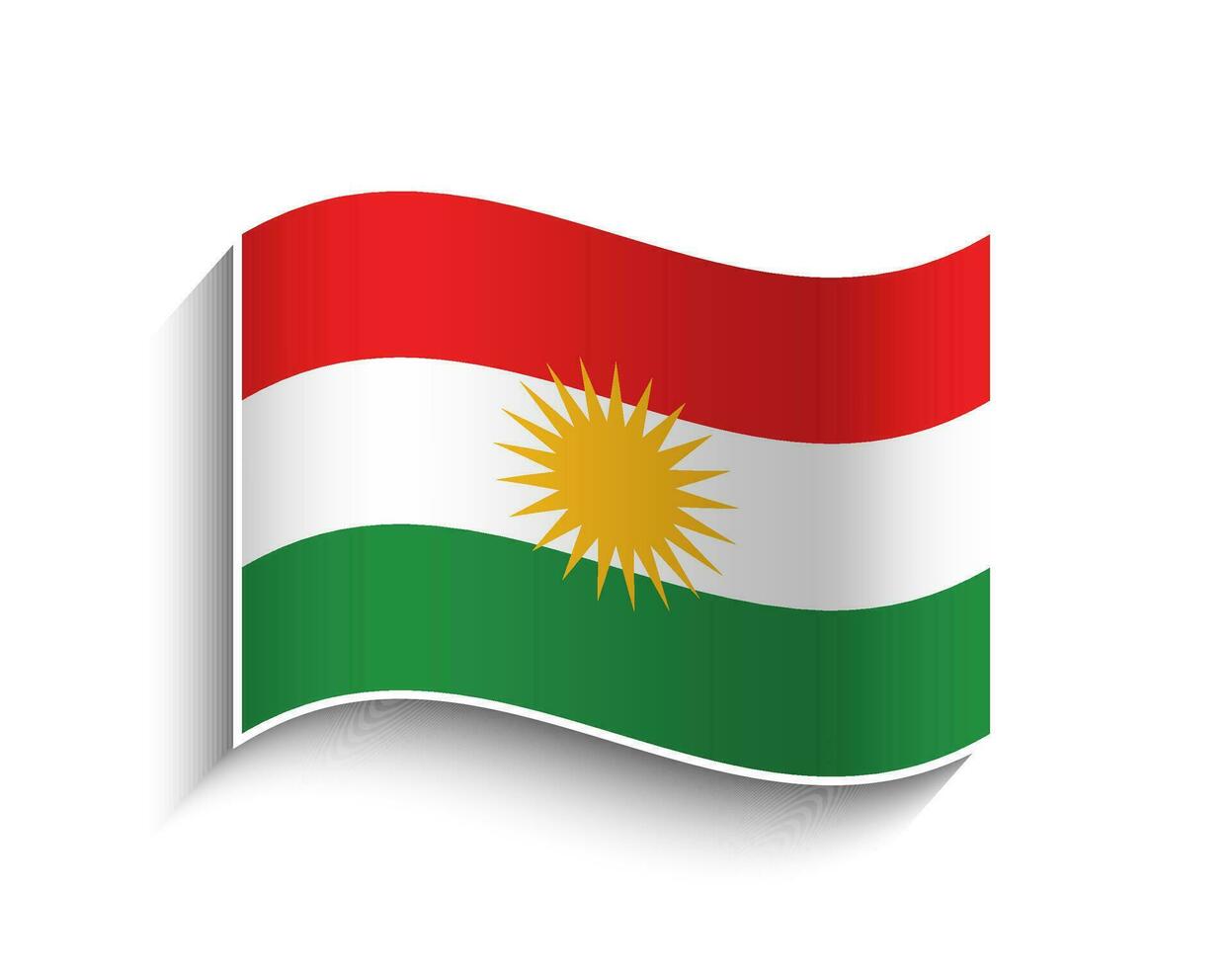 vector Irak Koerdistan golvend vlag icoon