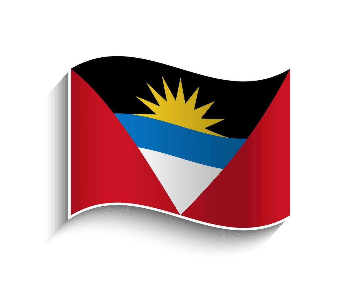 vector antigua en Barbuda golvend vlag icoon