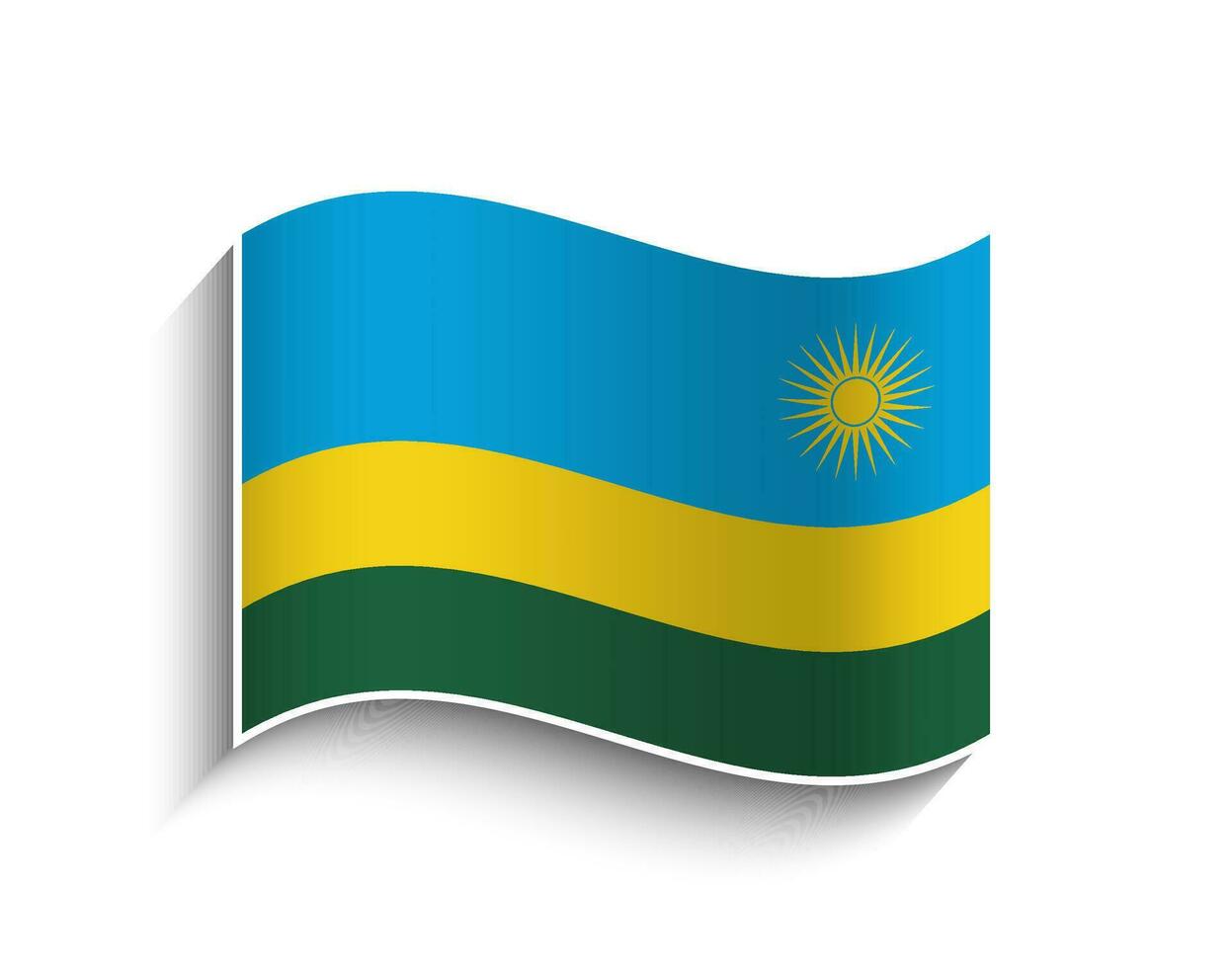 vector rwanda golvend vlag icoon