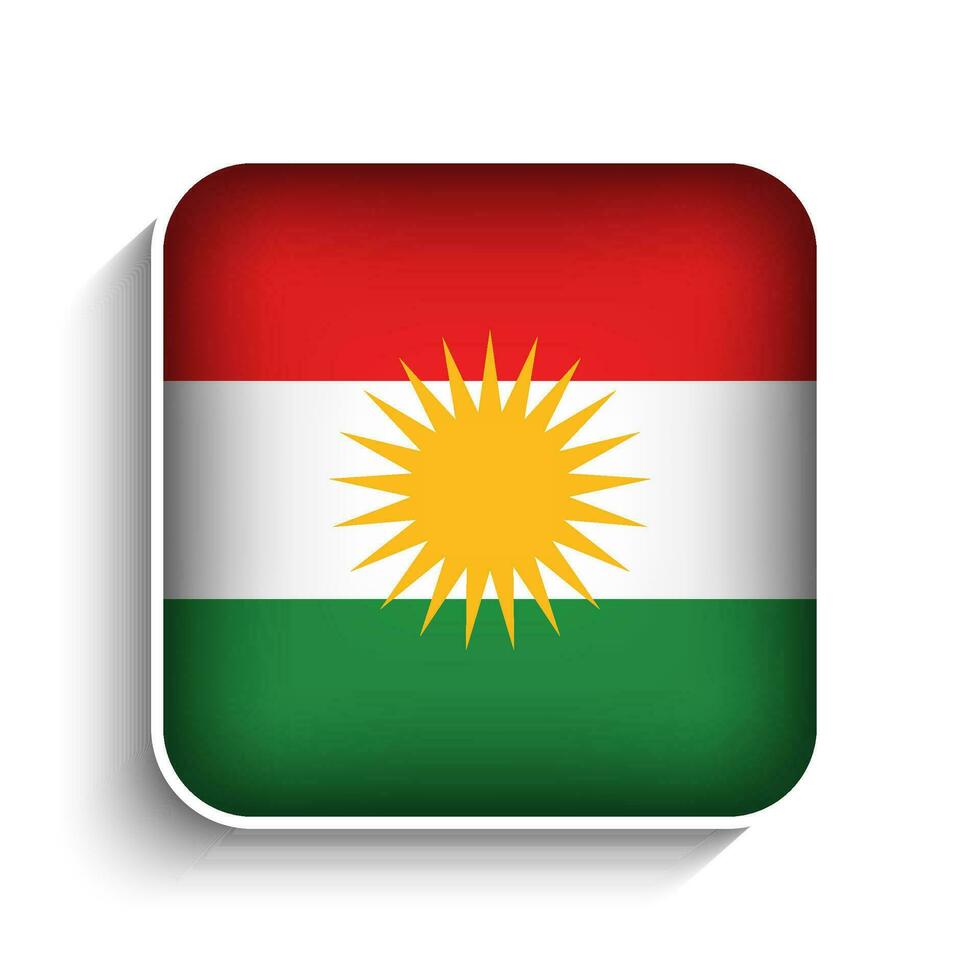 vector plein Irak Koerdistan vlag icoon