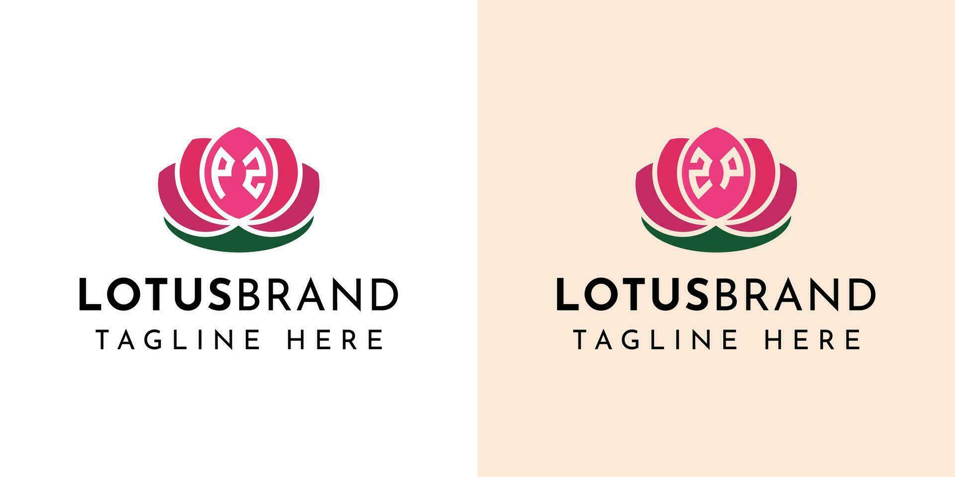 brief pz en zu lotus logo set, geschikt voor bedrijf verwant naar lotus bloemen met pz of zu initialen. vector