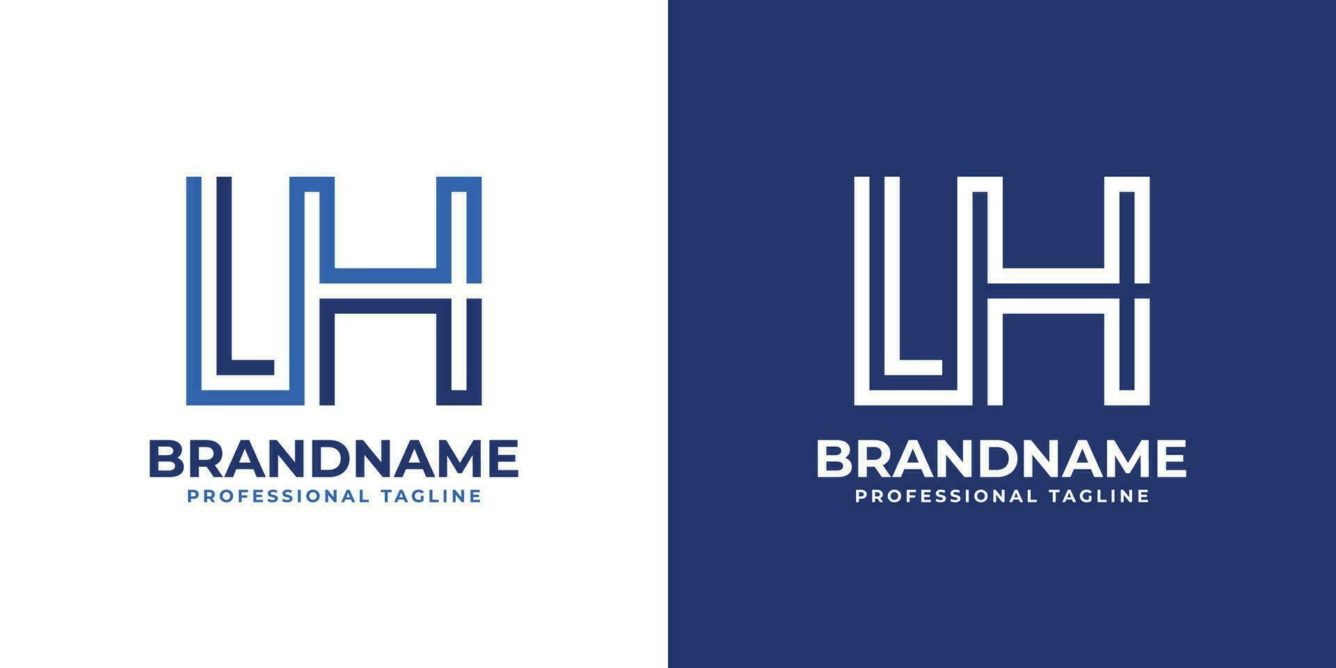 brief lh lijn monogram logo, geschikt voor bedrijf met lh of hl initialen. vector