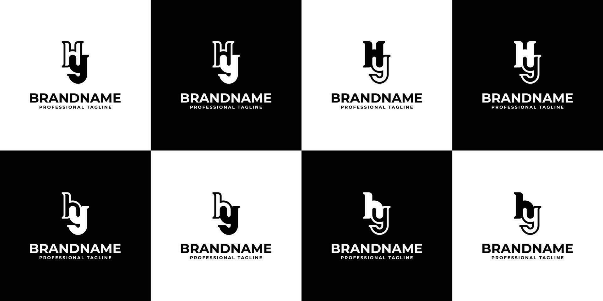 brief hoi monogram logo bundel, geschikt voor bedrijf met hoi of ja initialen. vector