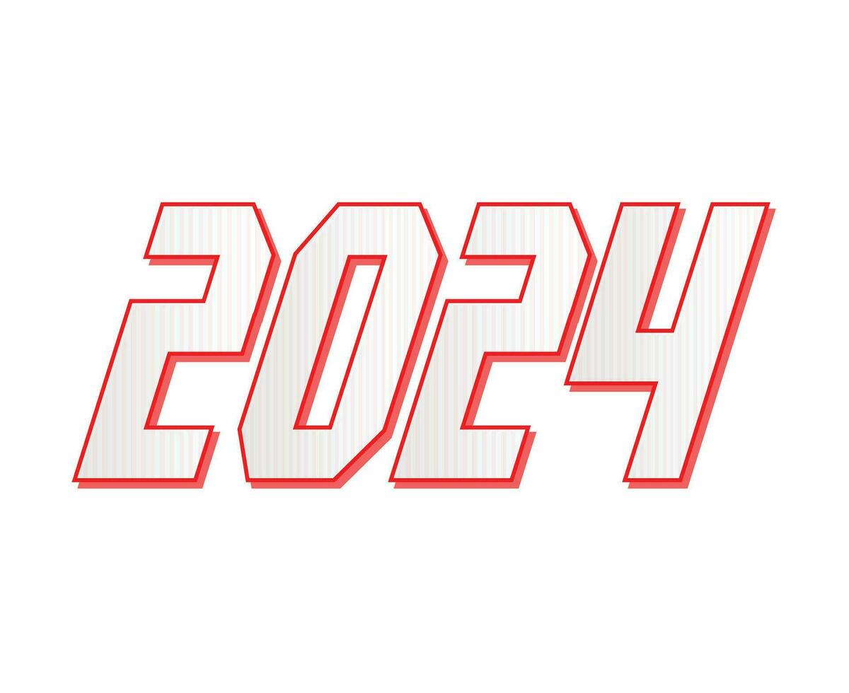 gelukkig nieuw jaar 2024 abstract roze en wit grafisch ontwerp vector logo symbool illustratie