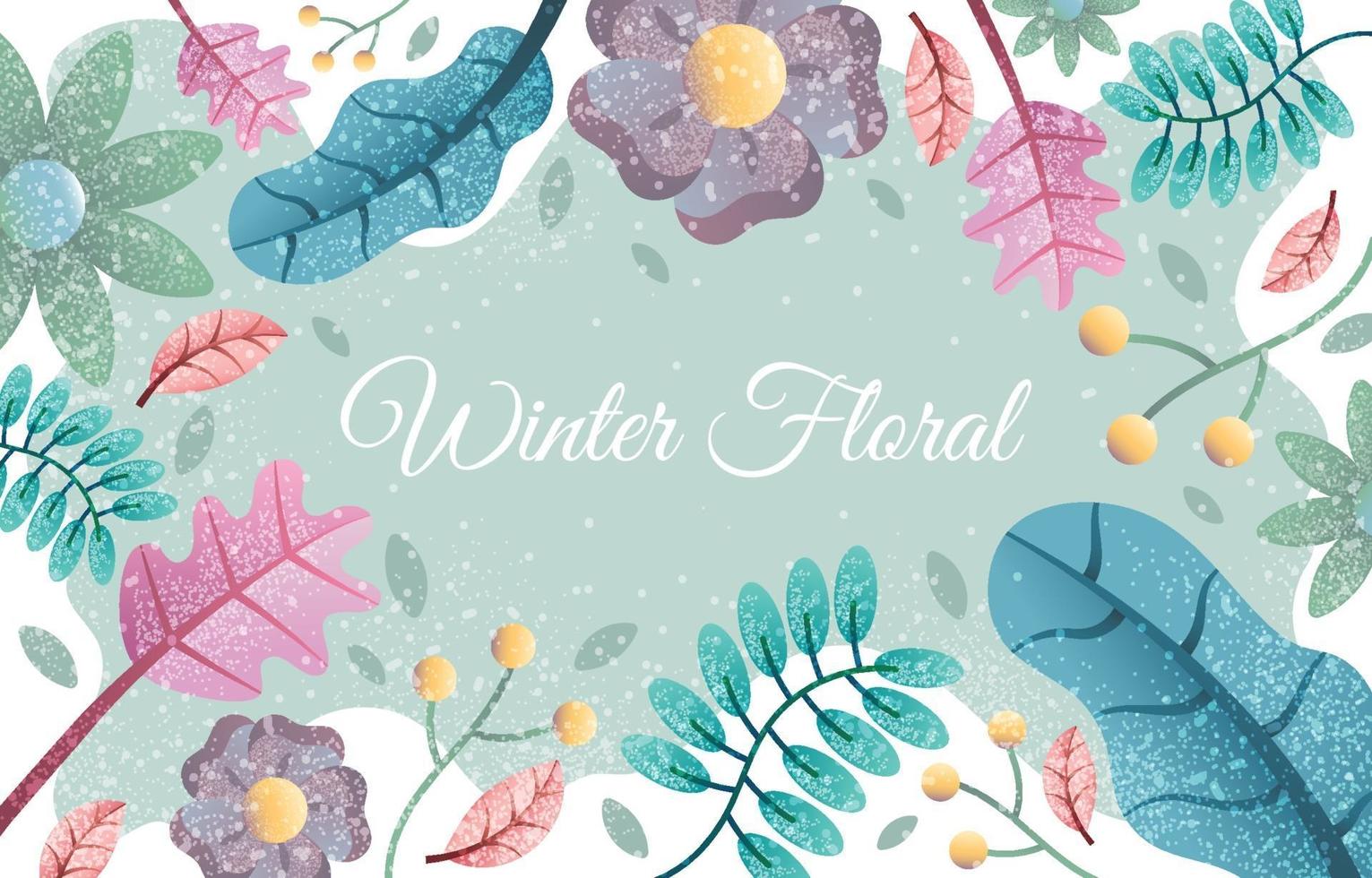 winter bloemen achtergrond vector