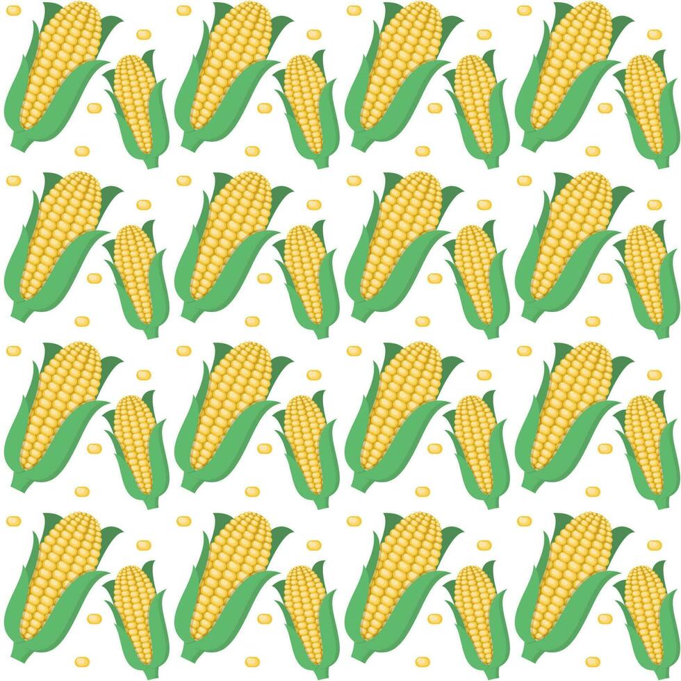 maïs groenten naadloze abstracte patroon op witte achtergrond vector