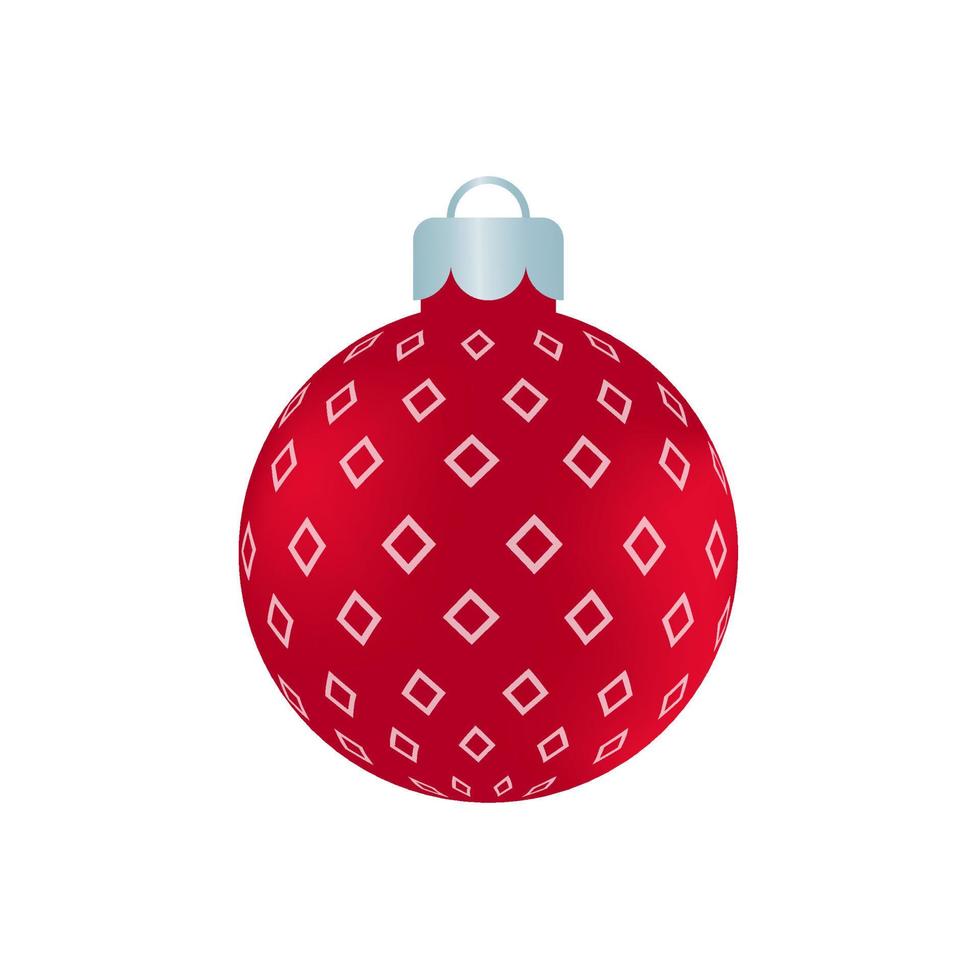 rode kerstbal vector met wit patroon voor kerstviering