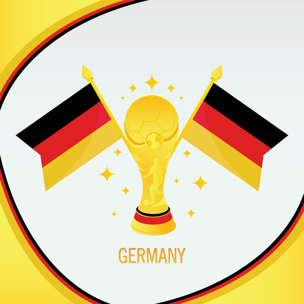 goud Amerikaans voetbal trofee kop en Duitsland vlag vector