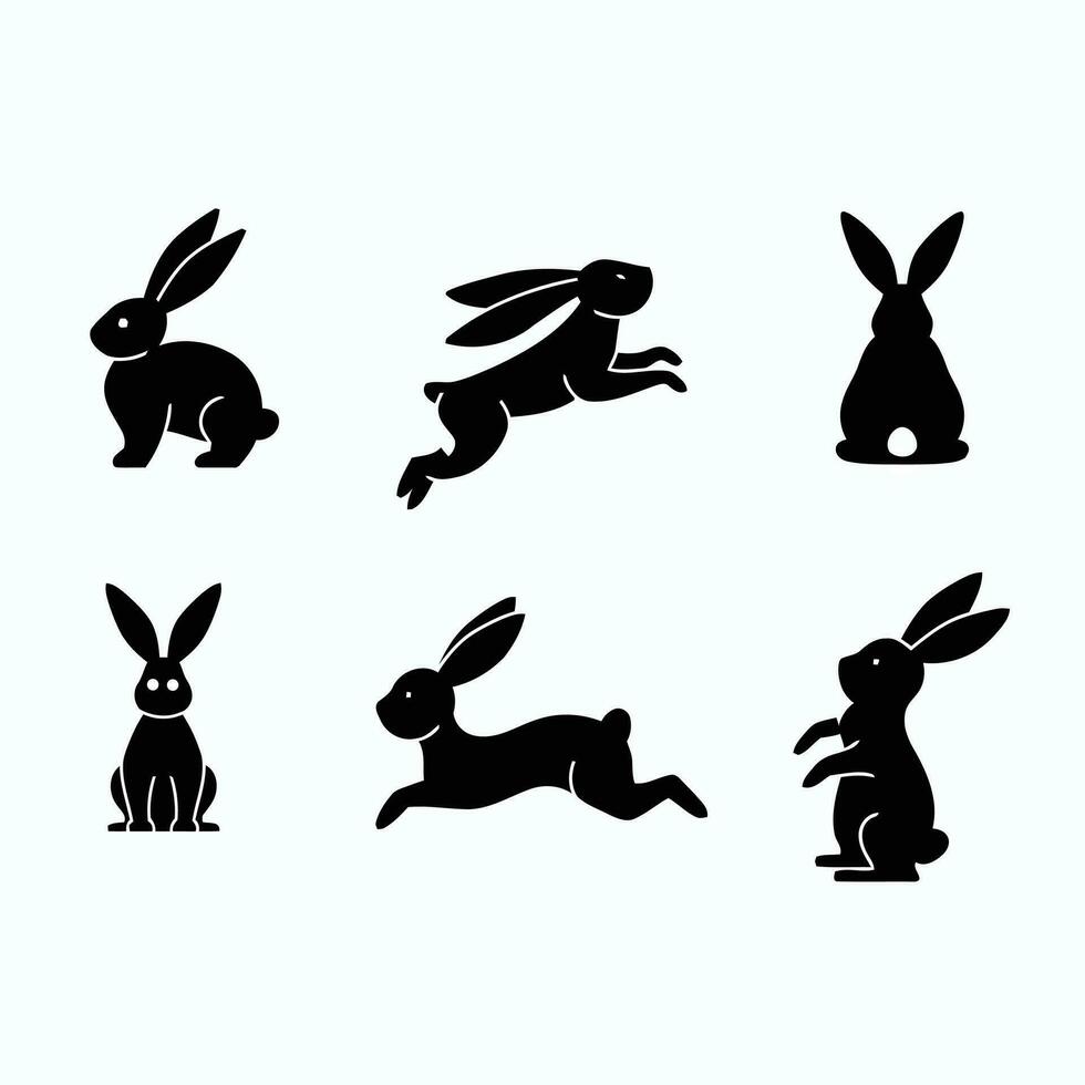 kat en konijn pictogrammen in vector modern vlak stijl pro vector illustrator.