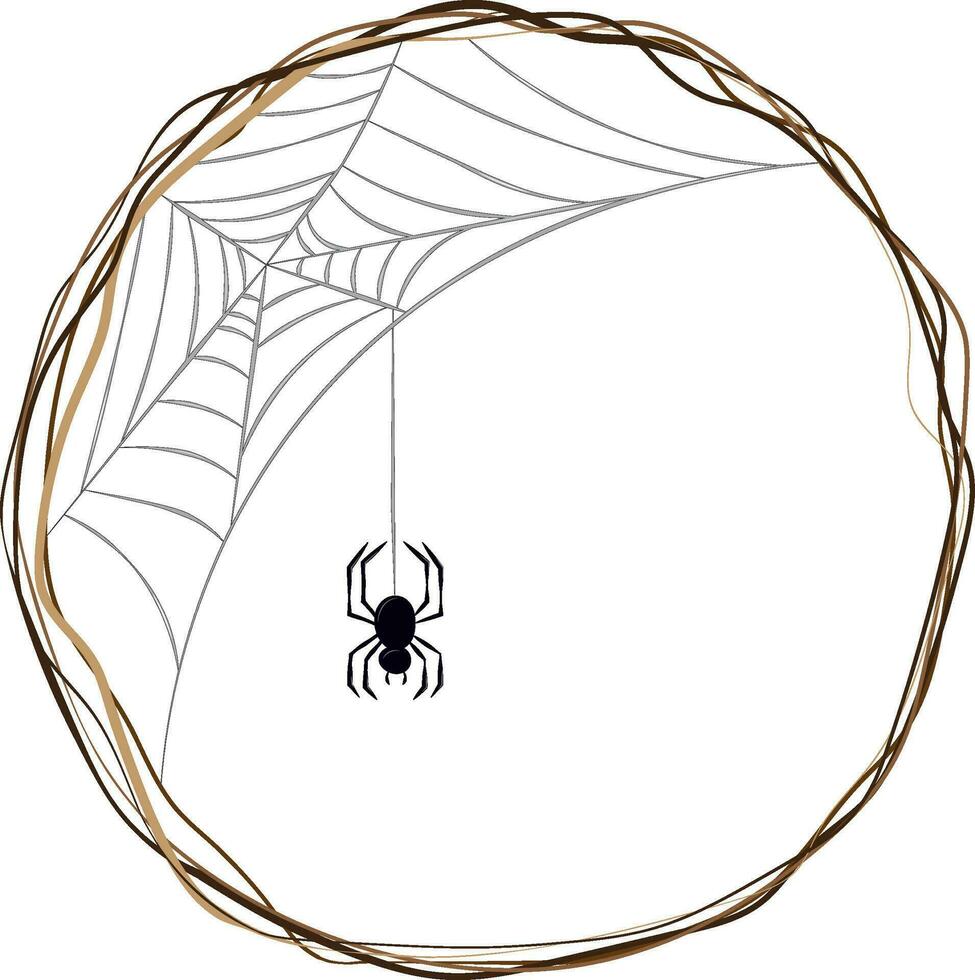 spin web in cirkel kader vector illustratie
