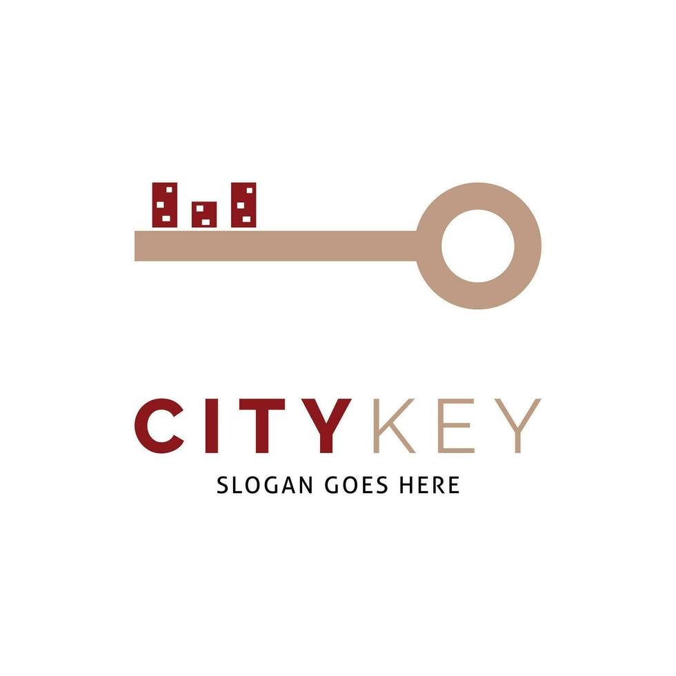 stad sleutel icoon vector logo sjabloon illustratie ontwerp