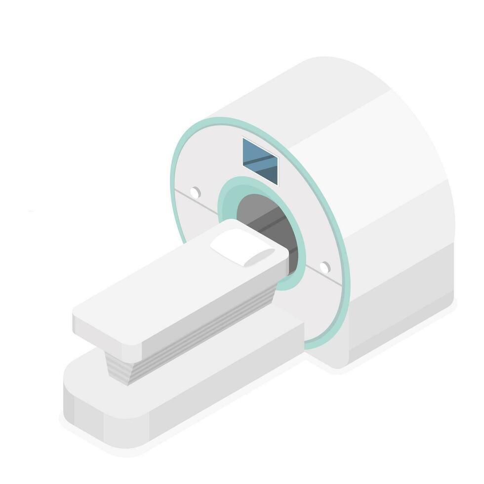 magnetisch resonantie in beeld brengen mri voor scannen diagnostisch in ziekenhuis. isometrische ontwerp. geïsoleerd voorwerp. vector