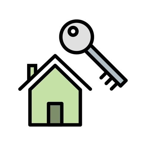 Huis sleutel vector pictogram