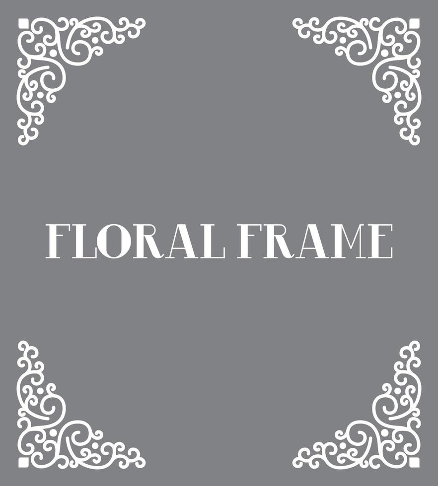 vintage bloemen ornament lijn hoek frame achtergrond vector gratis