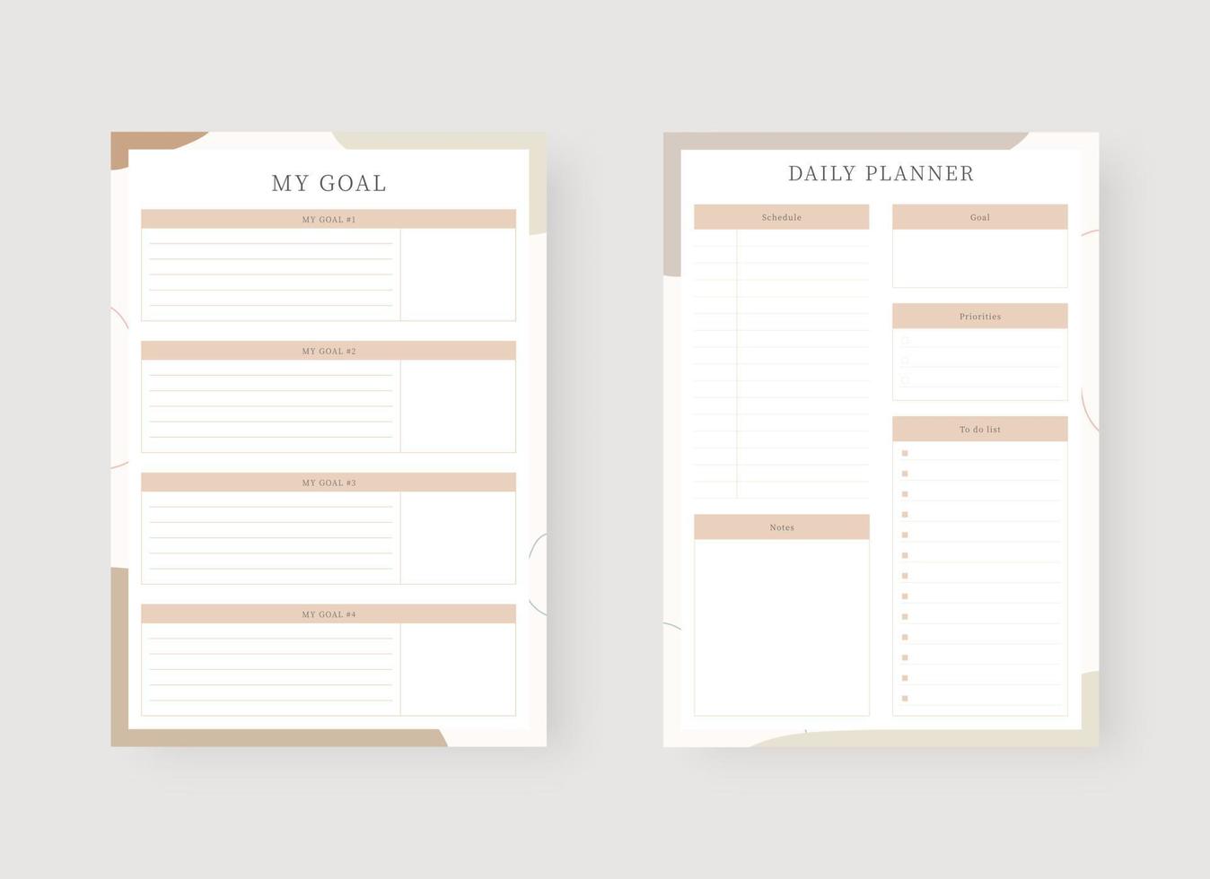 moderne planner sjabloon set. set van planner en takenlijst. vector