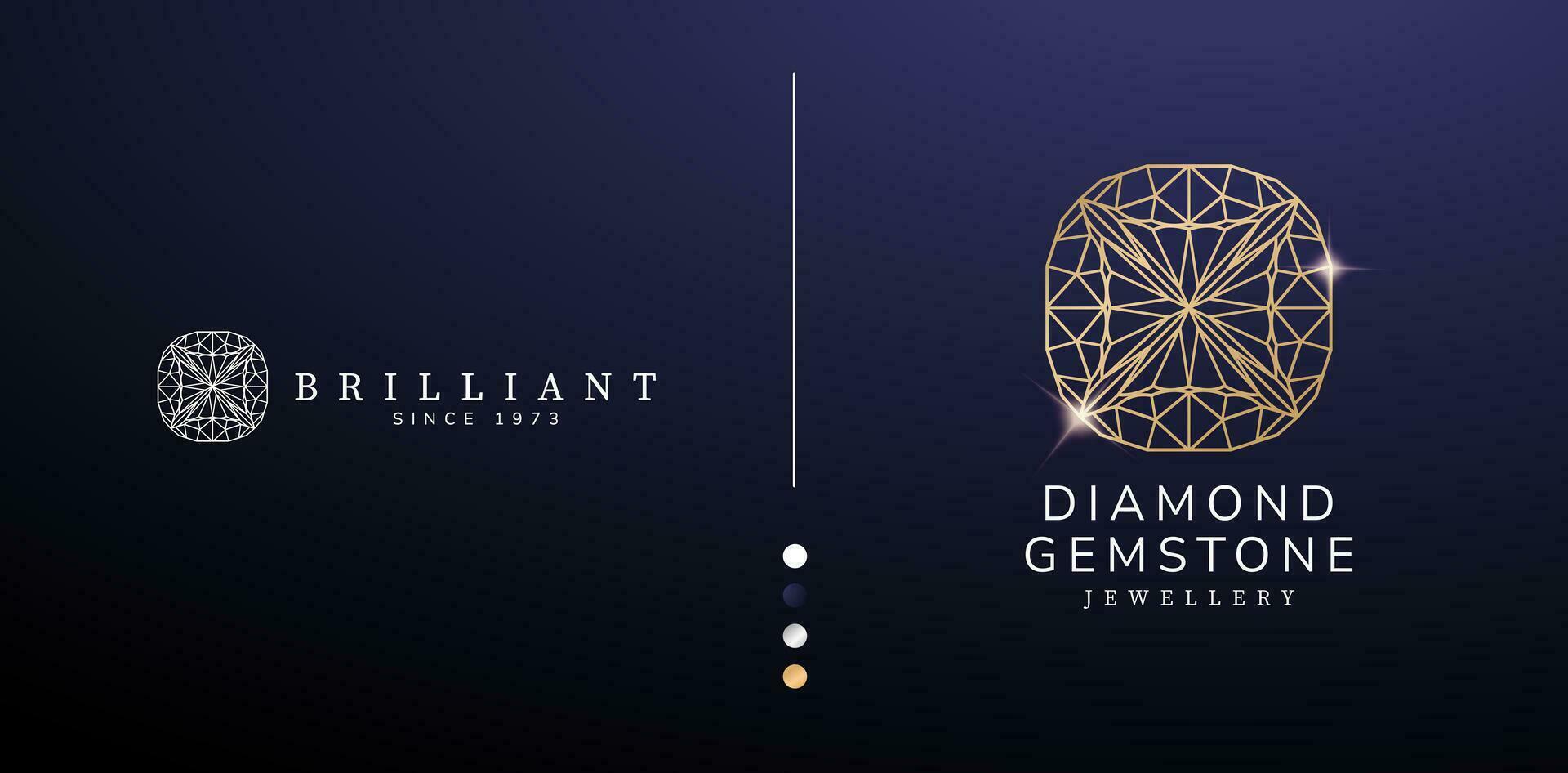 vector illustratie diamant sieraden logo ontwerpen of luxe gouden diamant symbolen geïsoleerd achtergronden voor branding en identiteit ontwerp, zakelijke Mark logo, conceptuele identiteit ontwerpen bedrijf