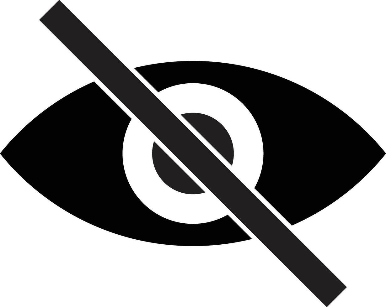 Nee oog teken . oog verboden icoon . ongezien icoon vector . tonen wachtwoord icoon . verbergen icoon
