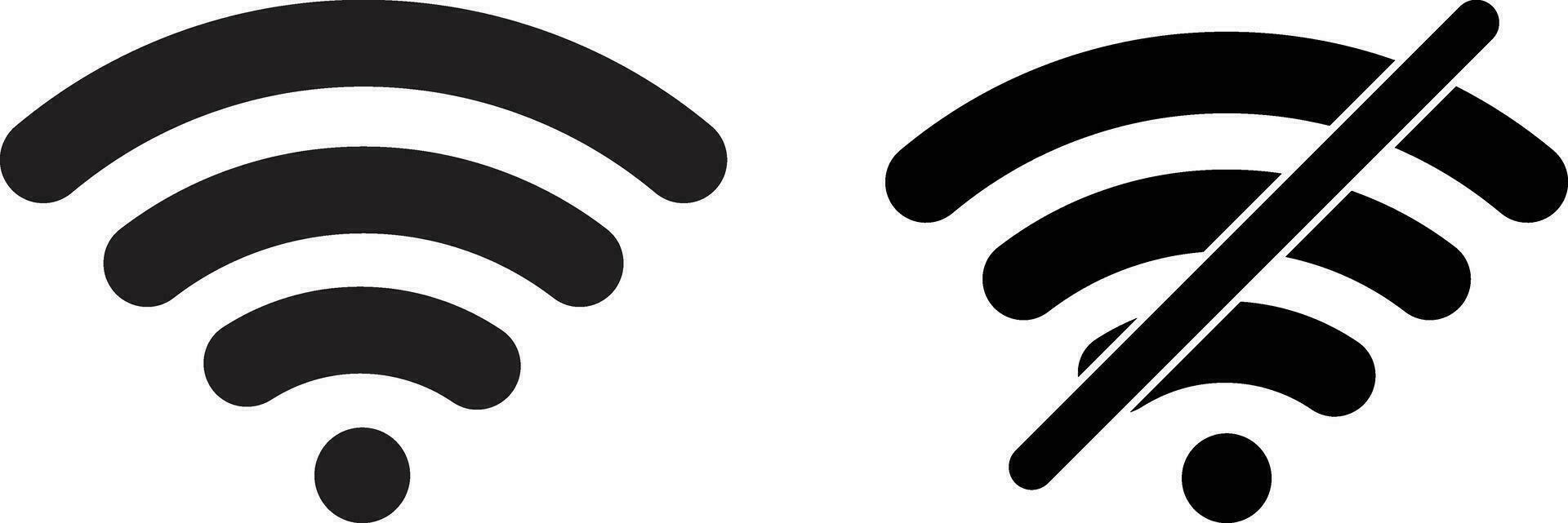 Wifi icoon en Nee Wifi icoon vector geïsoleerd Aan wit achtergrond .Aan en Nee Wifi internet signaal pictogrammen reeks