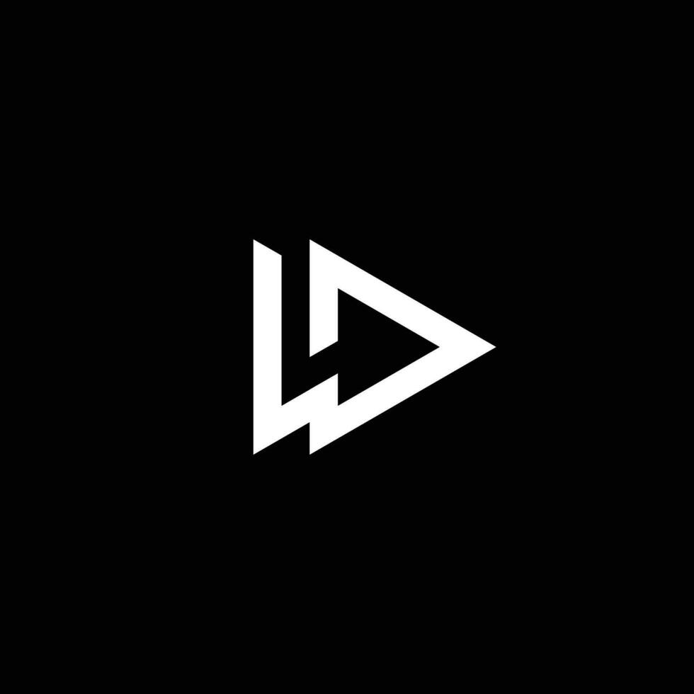 minimalistische Speel knop logo met brief w en d vector