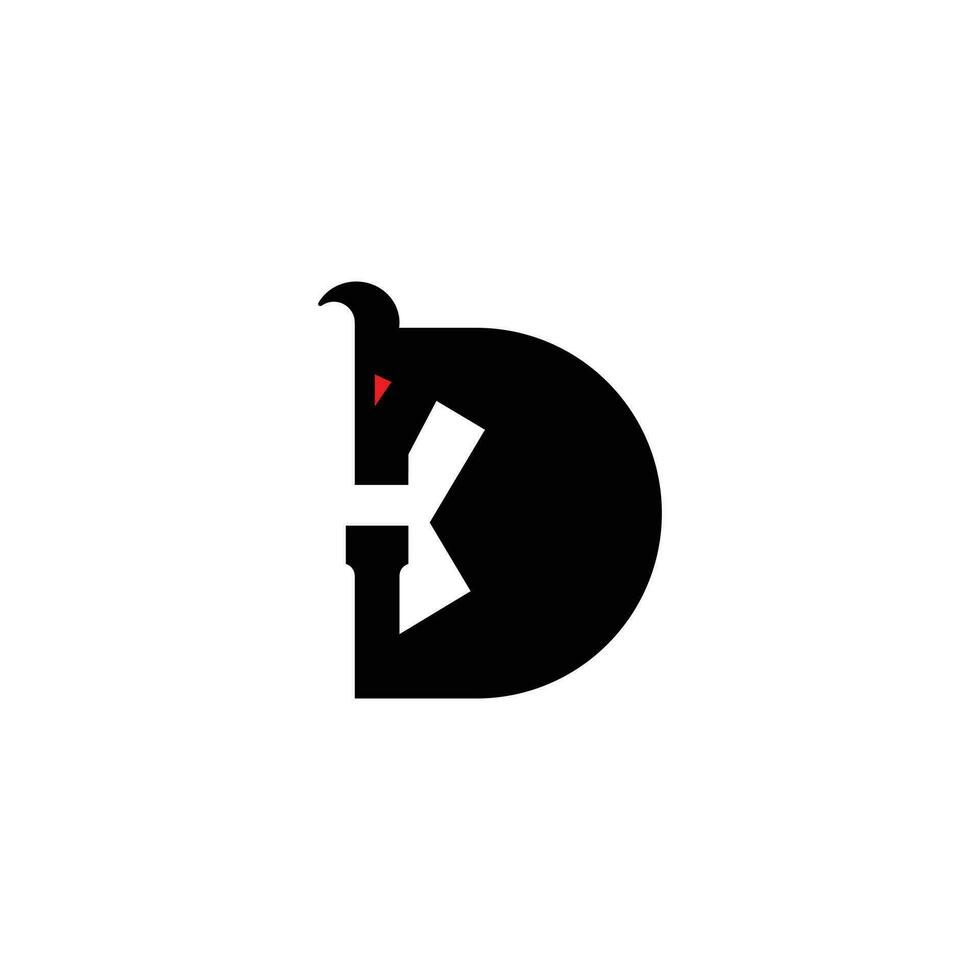 brief d stier logo sjabloon vector