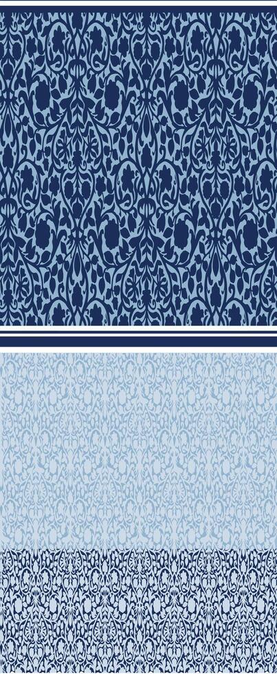 wit en grijs of blauw bloemen textiel ontwerp vector